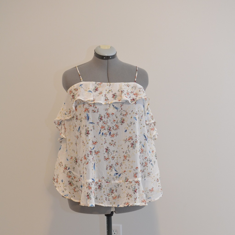 Molly Green Flowy Top - Feather Pattern